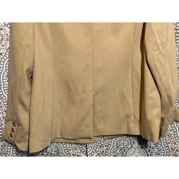 Chicos Black Label Womens Blazer Size 1 US 8/10 Tan Single Button - Picture 7 of 10